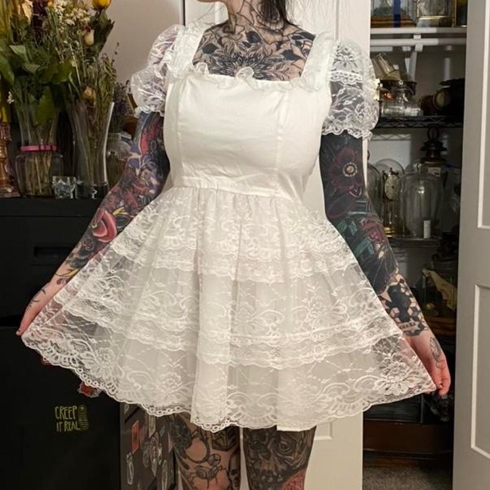 delias white lace dress